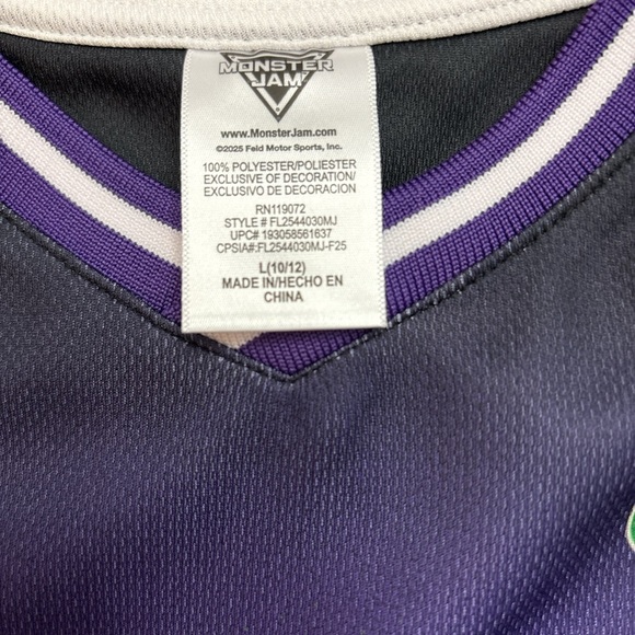 Grave Digger Monster Jam Jersey in Black and Purple - Picture 4 of 5